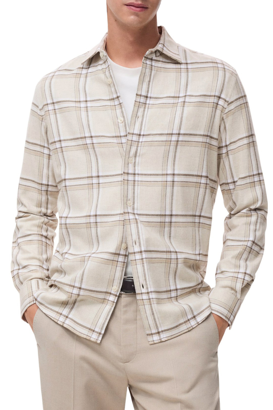 Рубашка PIERRE из хлопка|Основной цвет:Кремовый Мужской Mango Man Рубашка PIERRE из хлопка (цвет ), артикул 17037900 | Фото 3