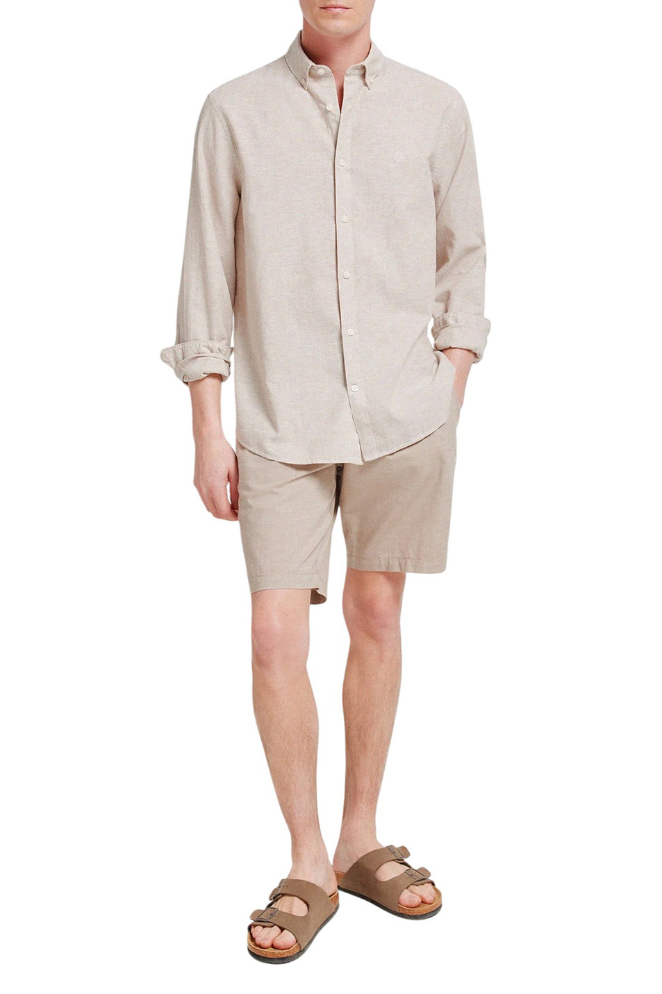 Мужской Springfield Рубашка из хлопка и льна (цвет ), артикул 0993388 | Фото 2