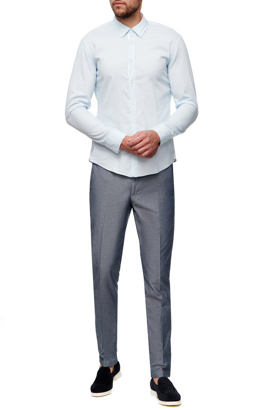 Мужской BOSS Рубашка из натурального хлопка с узором (цвет ), артикул 50473631 | Фото 2