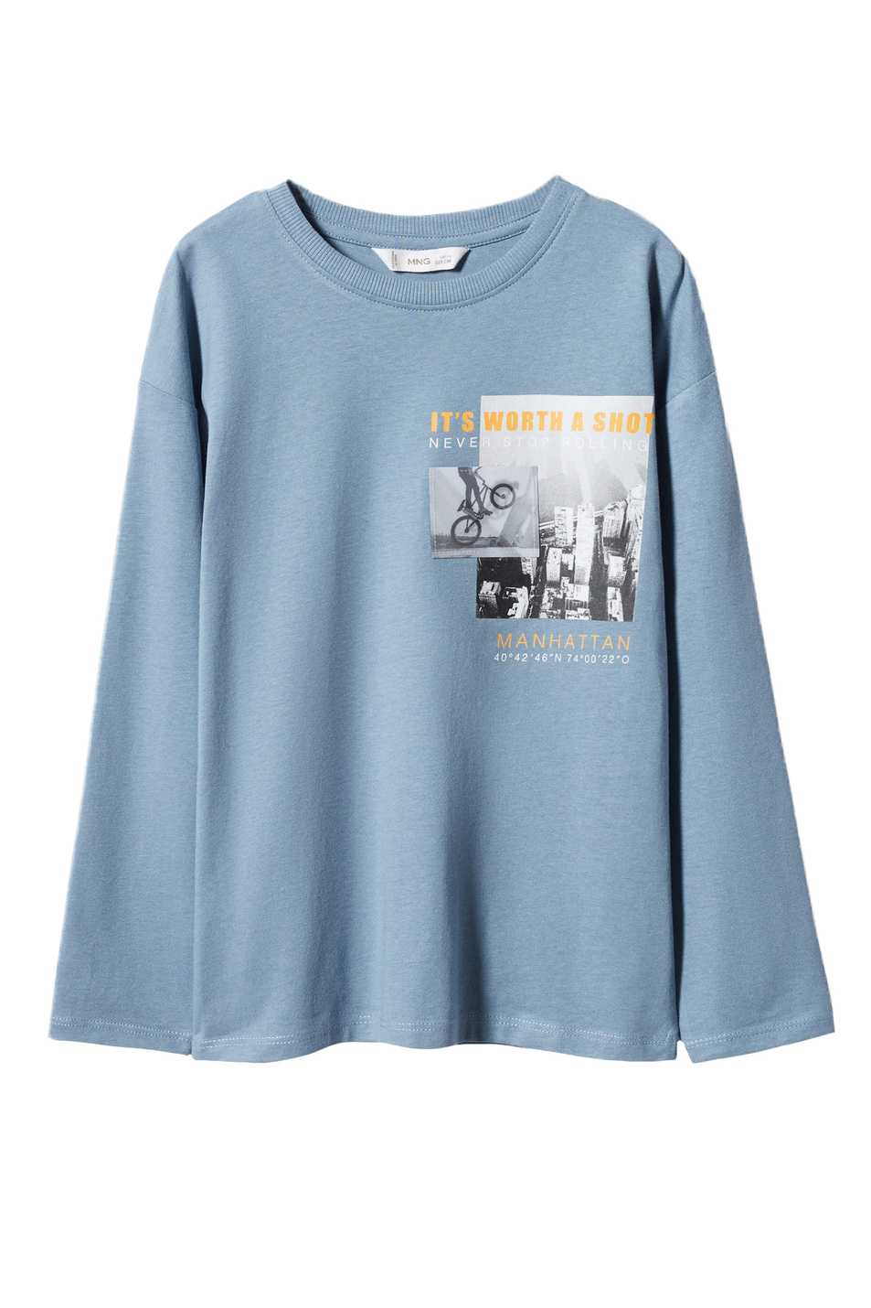 Мальчикам Mango Kids Лонгслив STAY с лентикулярной печатью (цвет ), артикул 47032514 | Фото 1