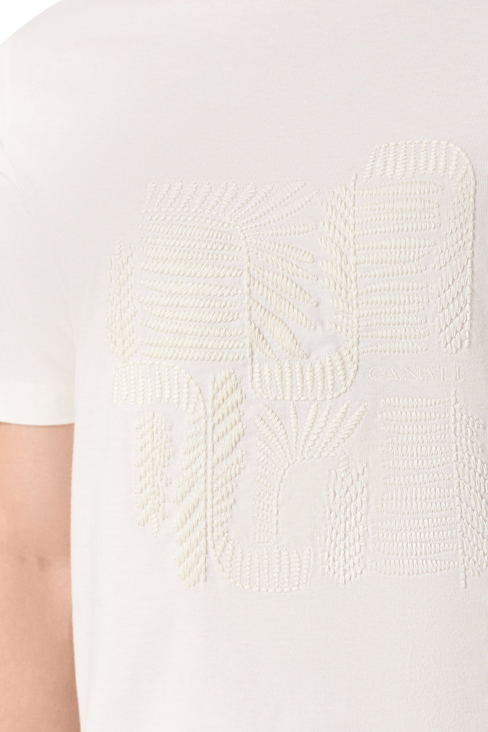 Мужской Canali Футболка с вышивкой (цвет ), артикул T0911MJ02260 | Фото 6
