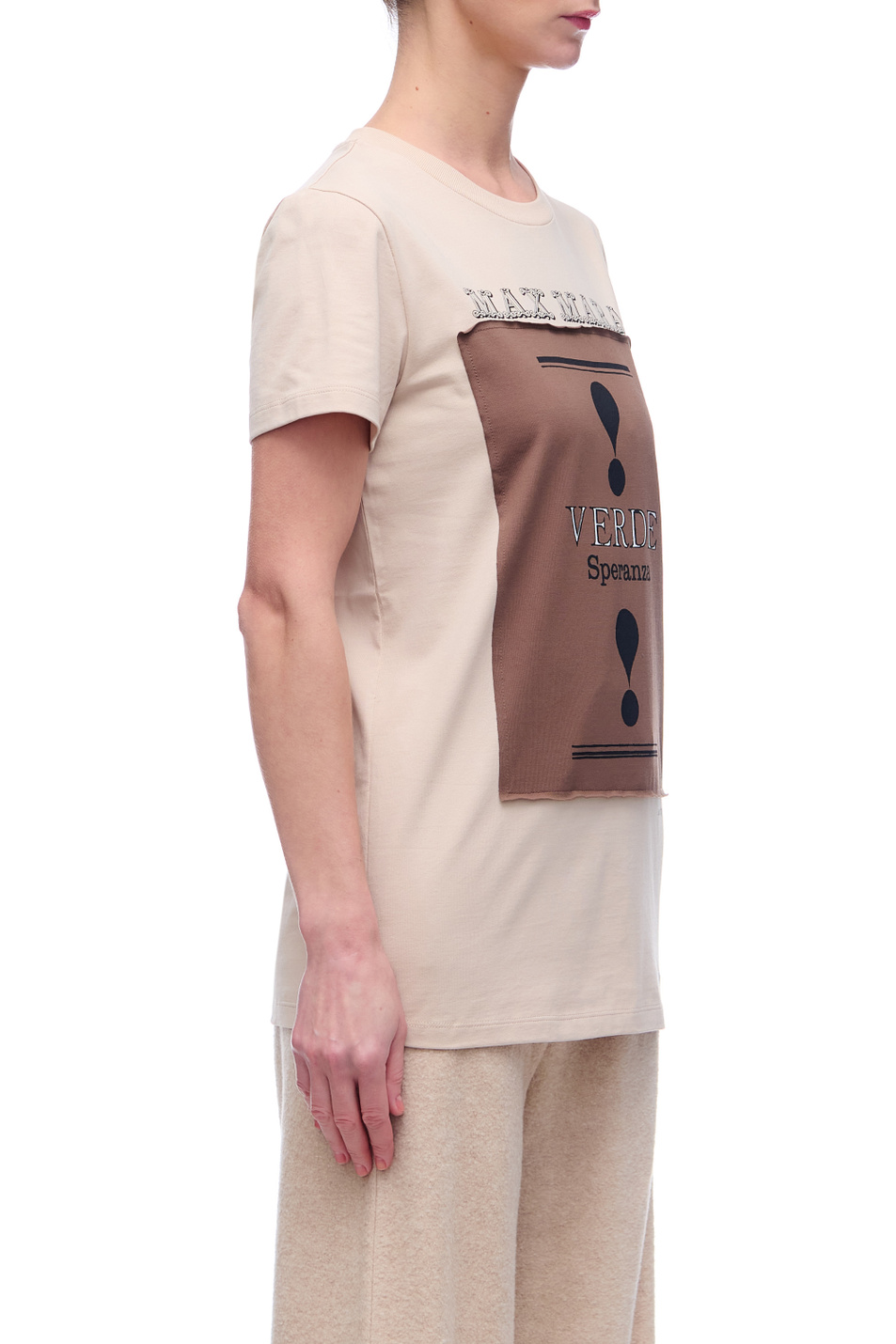 Женский Max Mara Футболка из хлопкового джерси (цвет ), артикул 19460313 | Фото 3