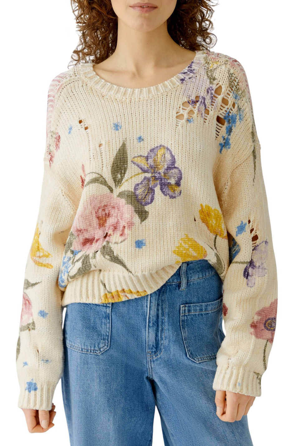 Джемпер с принтом|Основной цвет:Разноцветный Женский OUI Джемпер с принтом (цвет ), артикул 96776 | Фото 4