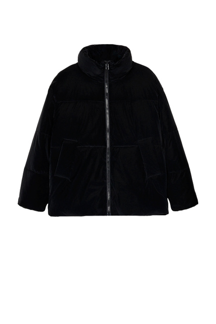 Куртка с высоким воротником и карманами|Основной цвет:Черный|Артикул:191576 | Фото 1