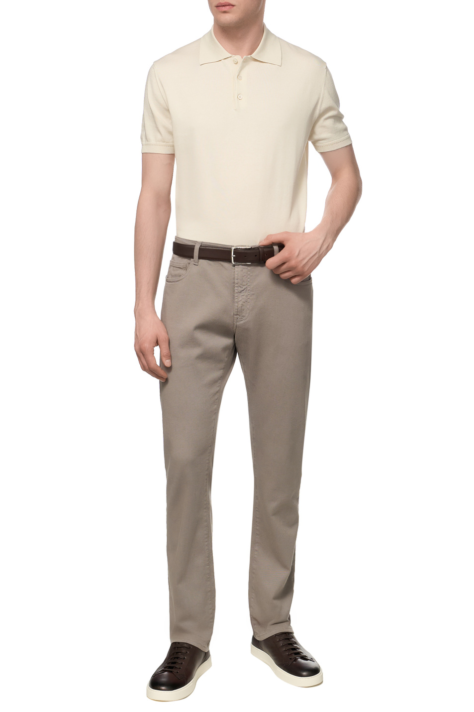 Мужской Canali Поло из хлопка и шелка (цвет ), артикул C0127MK02479 | Фото 3