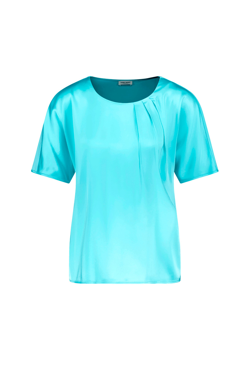Блузка из смесового хлопка|Основной цвет:Голубой|Артикул:977047-35033 | Фото 1