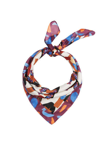 Квадратный платок с принтом|Основной цвет:Мультиколор|Артикул:194166 | Фото 2