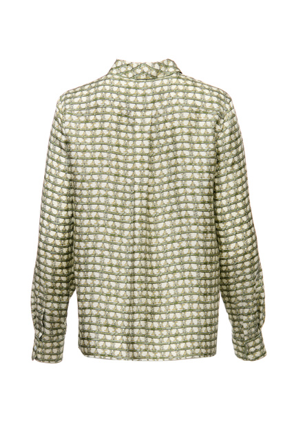 Блузка VAMPATA из шелкового твила|Основной цвет:Зеленый|Артикул:11111021 | Фото 2