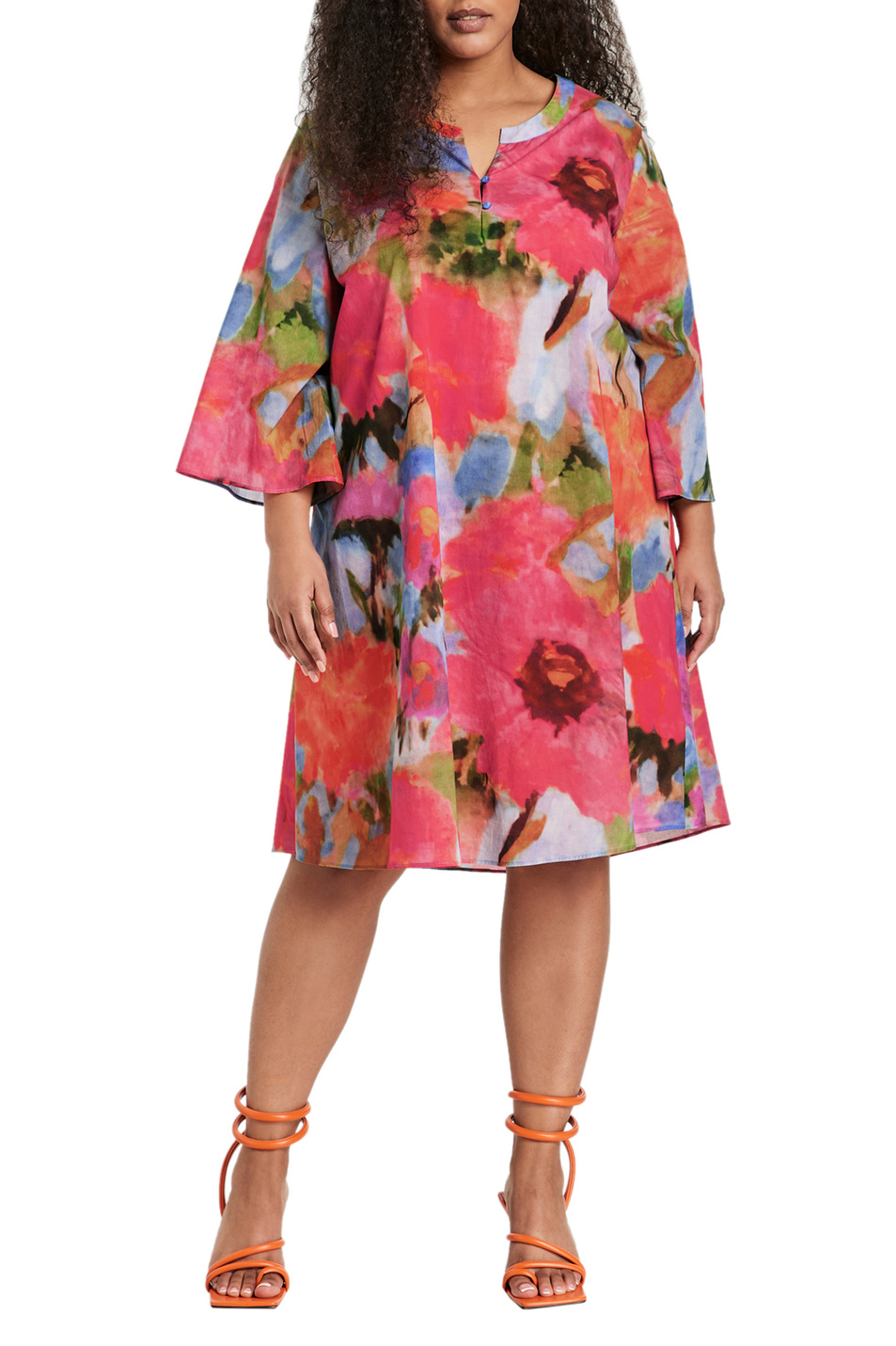 Женский Samoon Платье из натурального хлопка с принтом (цвет ), артикул 480009-21010 | Фото 3