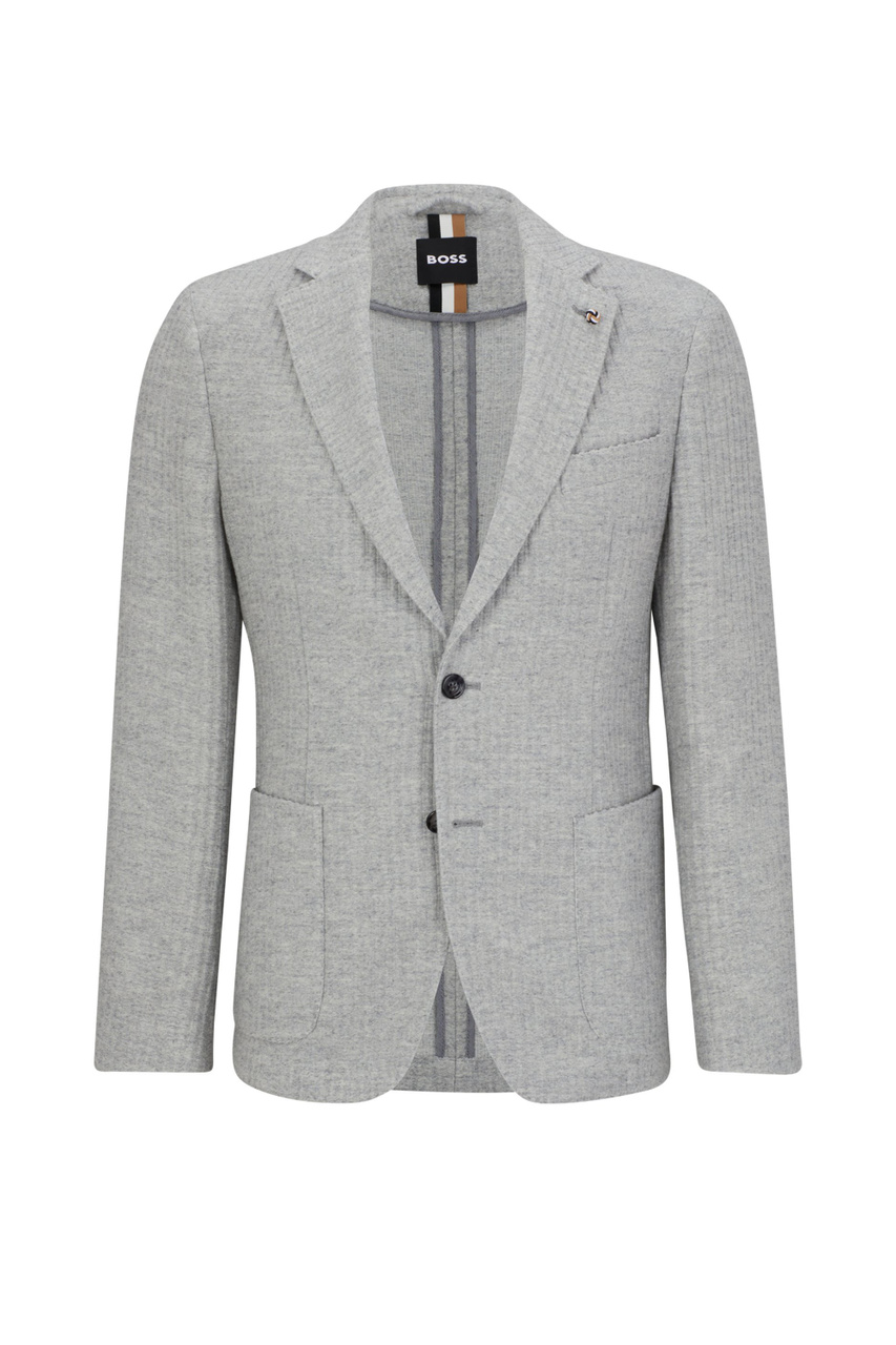 Пиджак приталенного кроя|Основной цвет:Серый|Артикул:50502677 | Фото 1