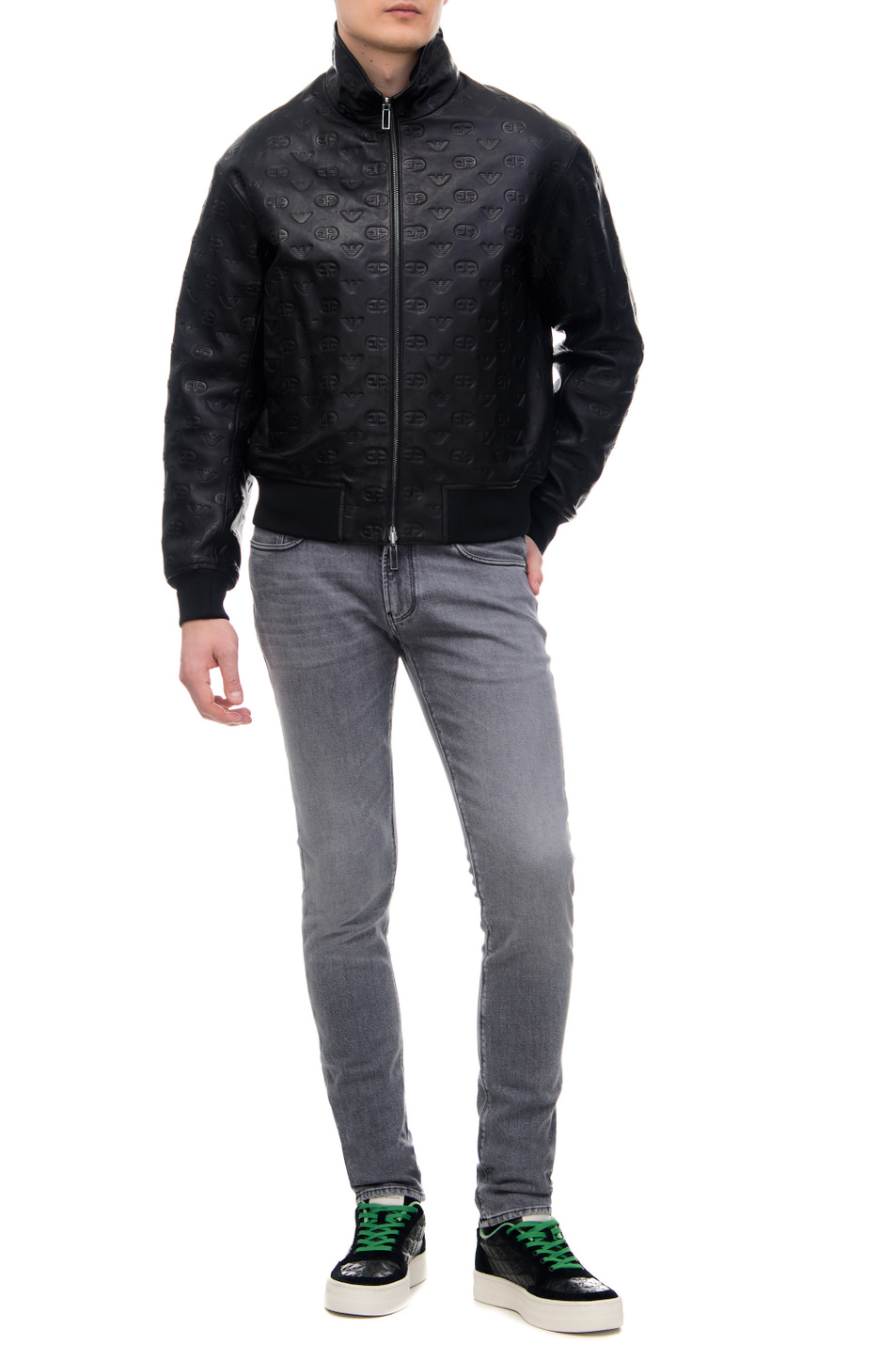 Мужской Emporio Armani Куртка из натуральной кожи с тисненым логотипом (цвет ), артикул H31R7H-C1P7H | Фото 2