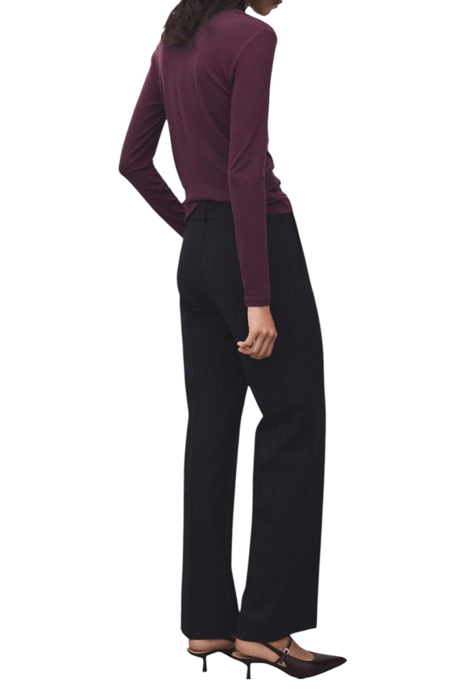 Лонгслив SECONDCA из смесовой вискозы|Основной цвет:Бордовый Женский Mango Лонгслив SECONDCA из смесовой вискозы (цвет ), артикул 17065813 | Фото 4