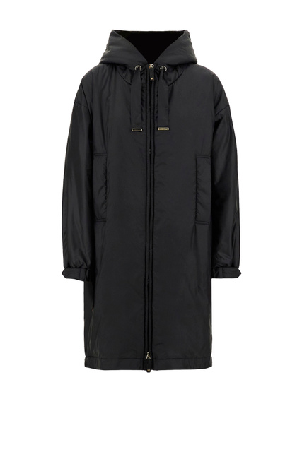 Пальто GREENY из водостойкой технической ткани с капюшоном на кулиске|Основной цвет:Черный|Артикул:94960224 | Фото 1