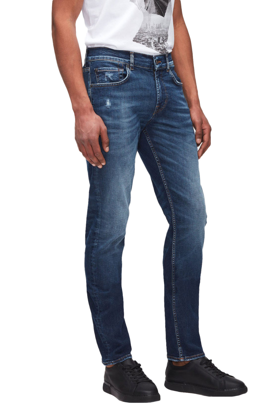 Мужской 7 for all Mankind Джинсы из смесового хлопка (цвет ), артикул JSMXU940TC | Фото 3