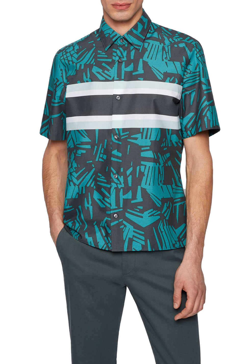 BOSS Рубашка Lukka с тропическим принтом (цвет ), артикул 50453069 | Фото 3