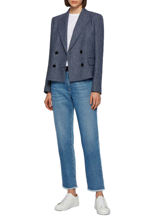 BOSS Укороченные джинсы STRAIGHT стандартного кроя ( цвет), артикул 50450193 | Фото 2