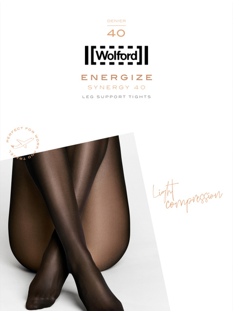 Wolford Колготки корректирующие Synergy 40 Leg Support (Черный цвет), артикул 18393 | Фото 2