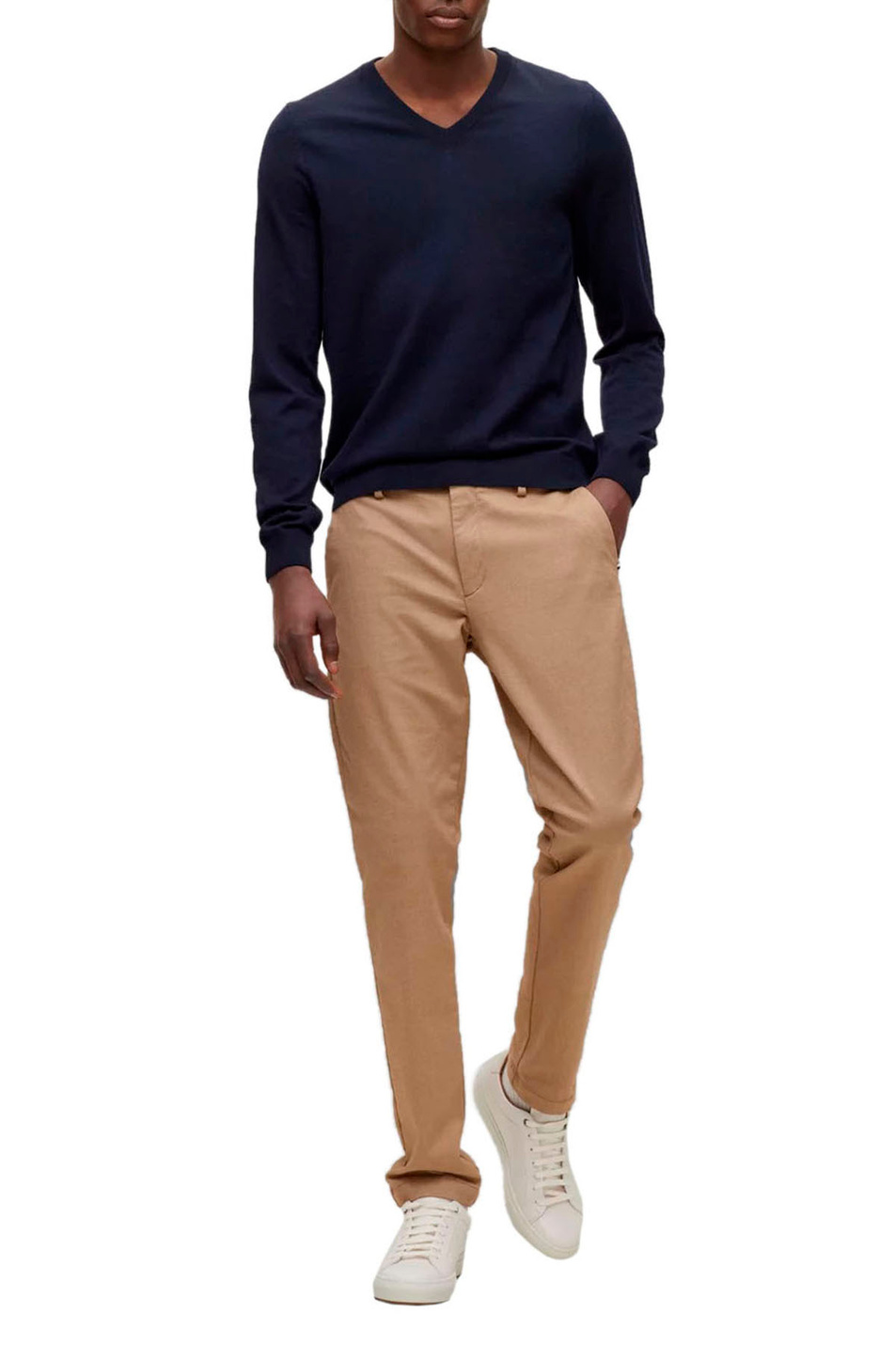 Мужской BOSS Пуловер из натуральной шерсти с V-образным вырезом (цвет ), артикул 50468261 | Фото 2