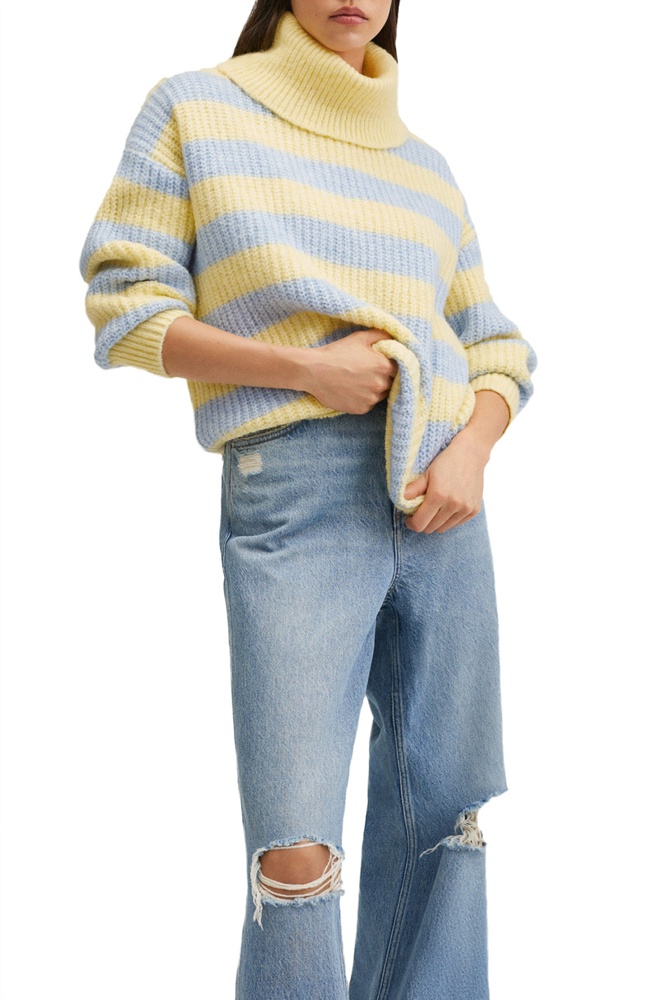 Свитер оверсайз LASTRUMC в полоску|Основной цвет:Мультиколор Женский Mango Свитер оверсайз LASTRUMC в полоску (цвет ), артикул 27032883 | Фото 3