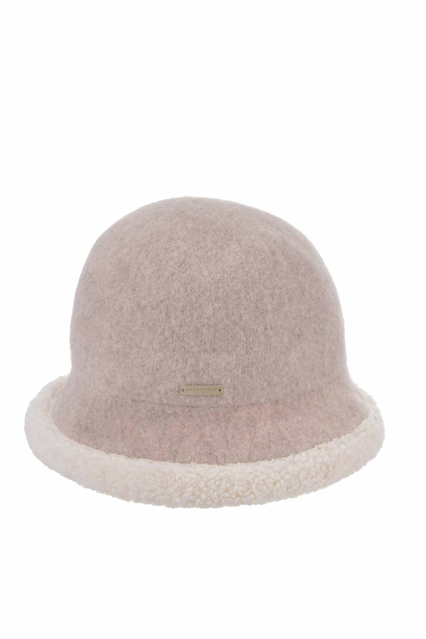 Шляпа клош из натуральной шерсти|Основной цвет:Пудровый|Артикул:019268-00000 | Фото 1