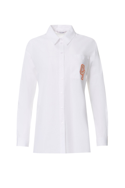 Рубашка с вышивкой на кармане|Основной цвет:Белый|Артикул:88.203.11.X167 | Фото 1