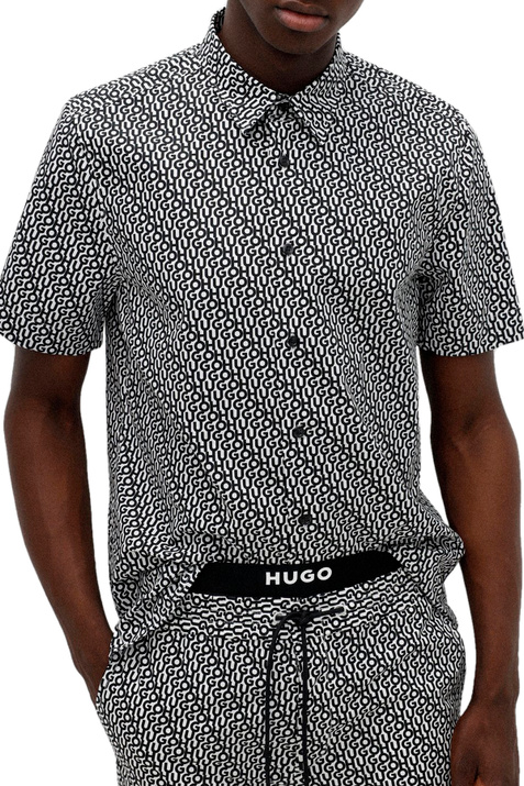 HUGO Рубашка свободного кроя с фирменным принтом (Белый цвет), артикул 50473190 | Фото 3
