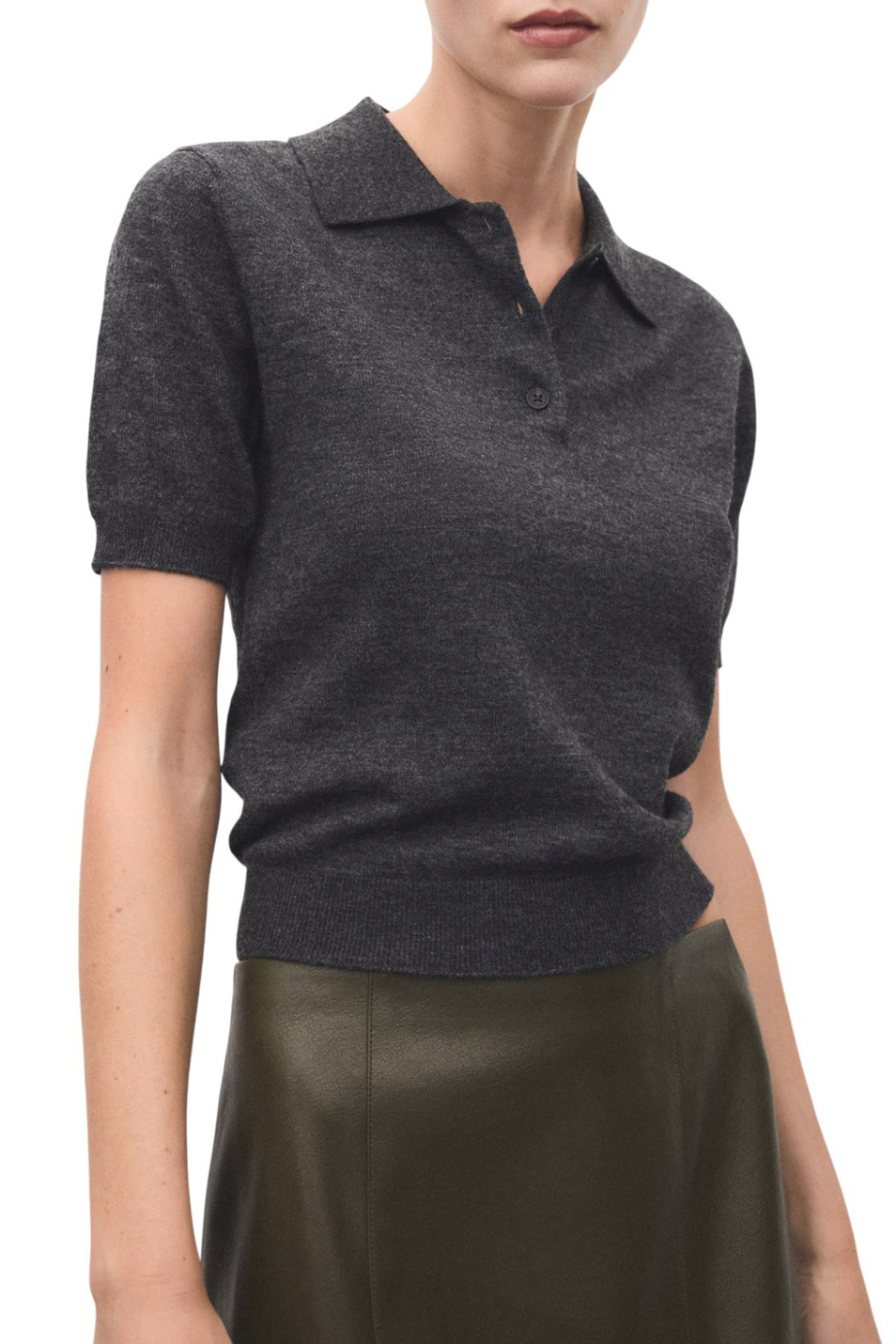 Женский Mango Джемпер поло ACADEMIA с короткими рукавами (цвет ), артикул 17007811 | Фото 3