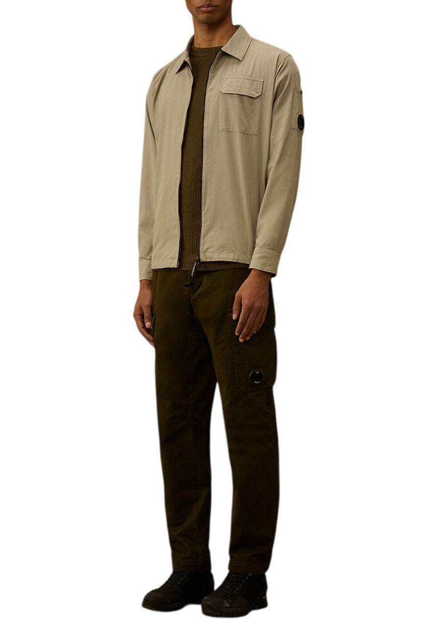Куртка-рубашка из хлопка|Основной цвет:Бежевый Мужской C.P. Company Куртка-рубашка из хлопка (цвет ), артикул 20CMOS705A110143G | Фото 3