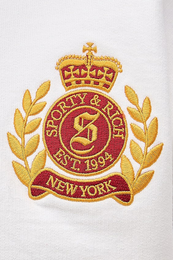 Женский Sporty & Rich Толстовка NY Crest с вышивкой (цвет ), артикул ST08162243WH01 | Фото 6