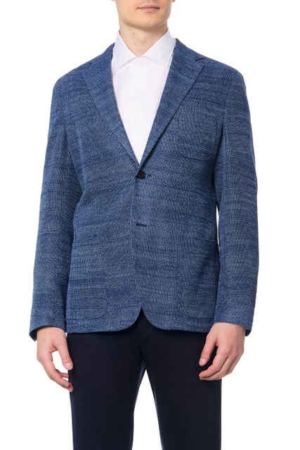 Пиджак из натурального хлопка|Основной цвет:Синий|Артикул:89X542-2116824 | Фото 1
