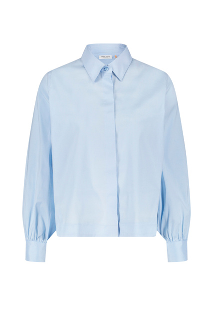 Однотонная блузка|Основной цвет:Голубой|Артикул:760006-31417 | Фото 1