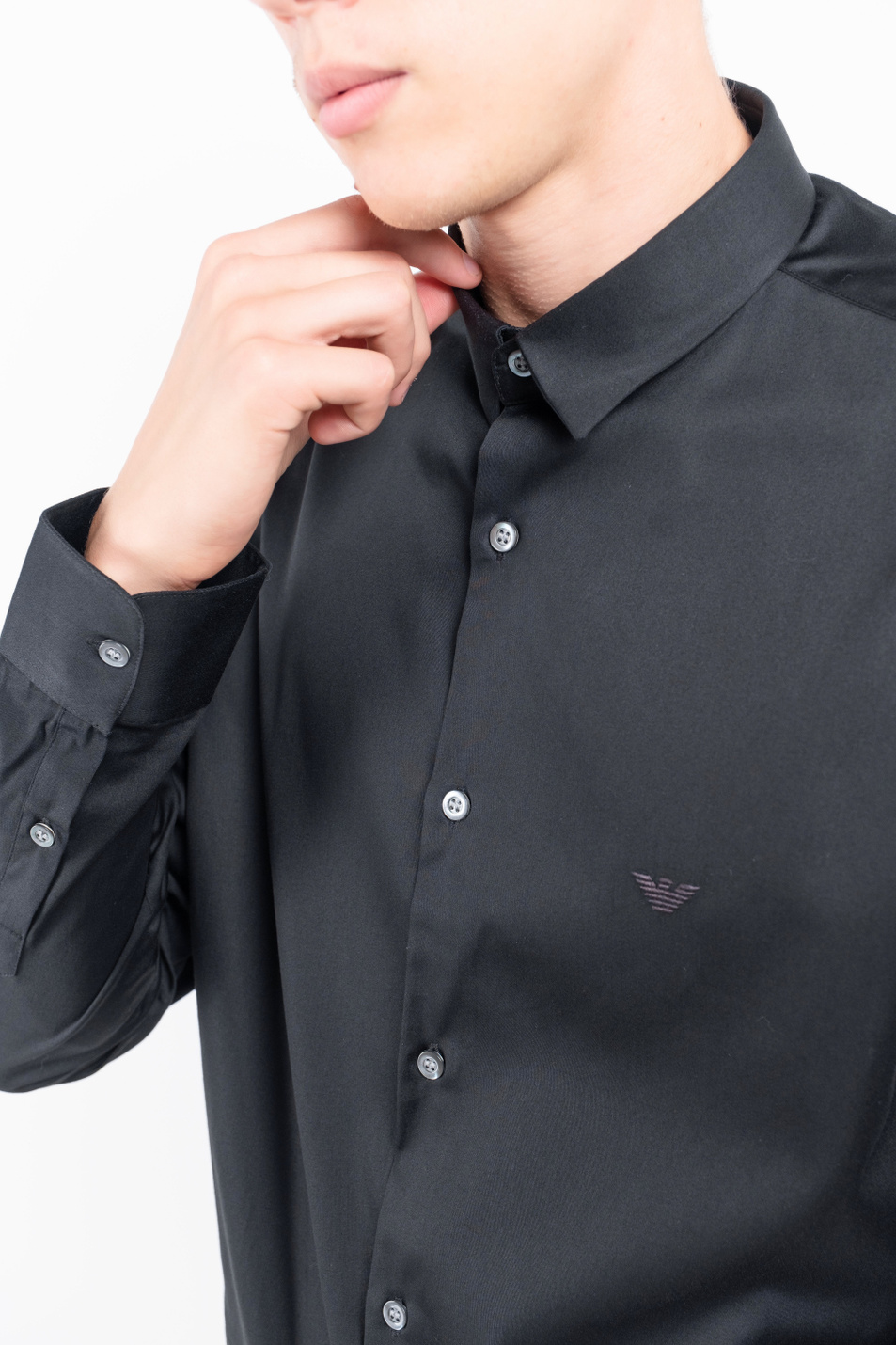 Emporio Armani Рубашка из эластичного хлопка (цвет ), артикул 6H1C09-1NB0Z | Фото 6