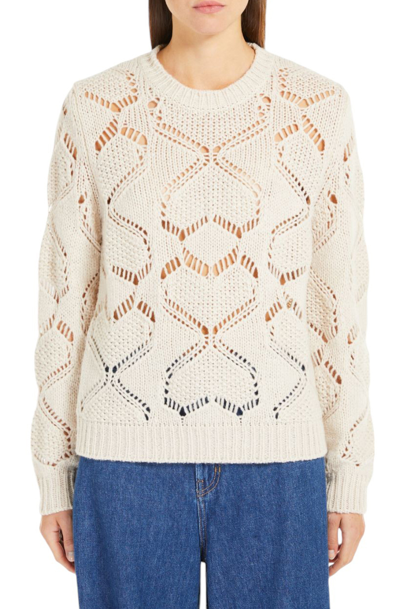 Женский Weekend Max Mara Джемпер SIMPATY ажурной вязки (цвет ), артикул 2425366072 | Фото 3