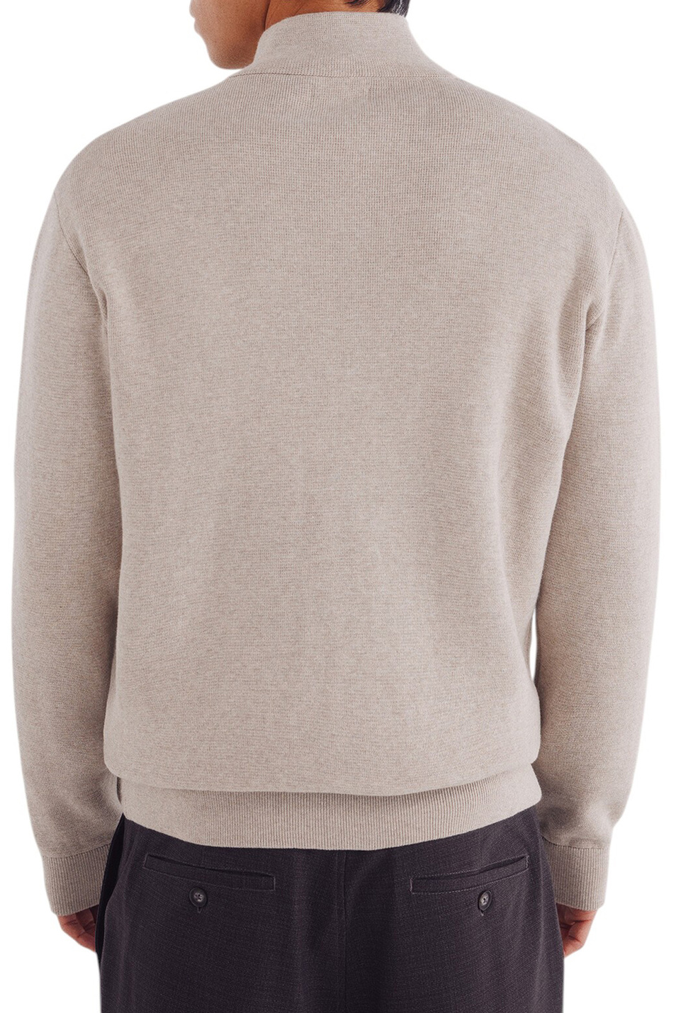 Кардиган на молнии|Основной цвет:Серый Мужской Springfield Кардиган на молнии (цвет ), артикул 0232604 | Фото 3