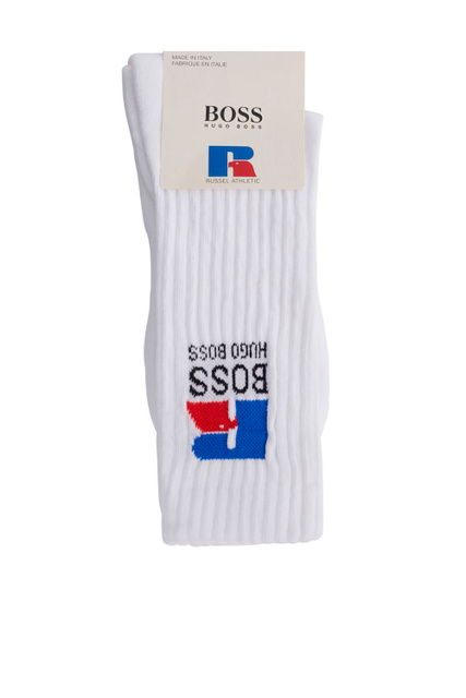 Носки из смесового хлопка с логотипом|Основной цвет:Белый|Артикул:50456959 | Фото 1
