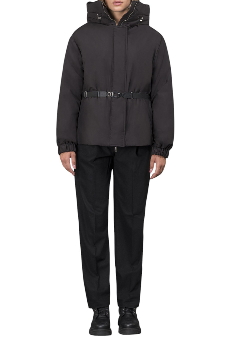 Куртка GLAREA-STP с поясом|Основной цвет:Черный Женский MooRER Куртка GLAREA-STP с поясом (цвет ), артикул MODGI101070-TEPA023-GLARE | Фото 5