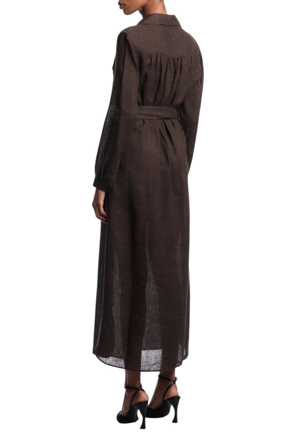 Женский Emporio Armani Платье из льна (цвет ), артикул EW003727-TE10381 | Фото 4