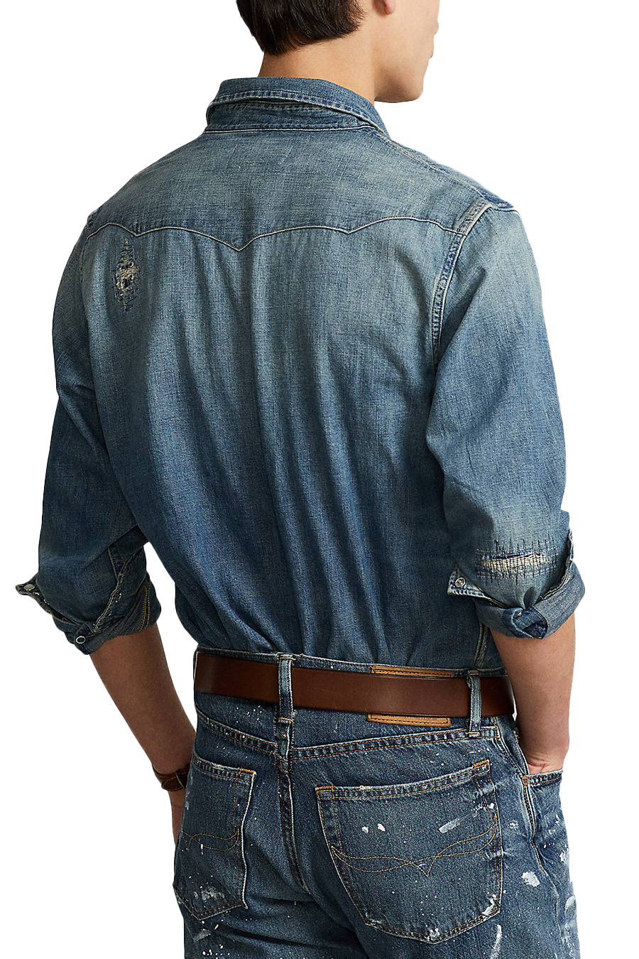 Polo Ralph Lauren Джинсовая рубашка из натурального хлопка (цвет ), артикул 710809299002 | Фото 4