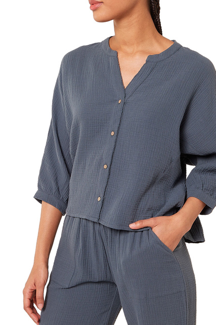 Рубашка HANA из натурального хлопка|Основной цвет:Синий|Артикул:6534283 | Фото 1