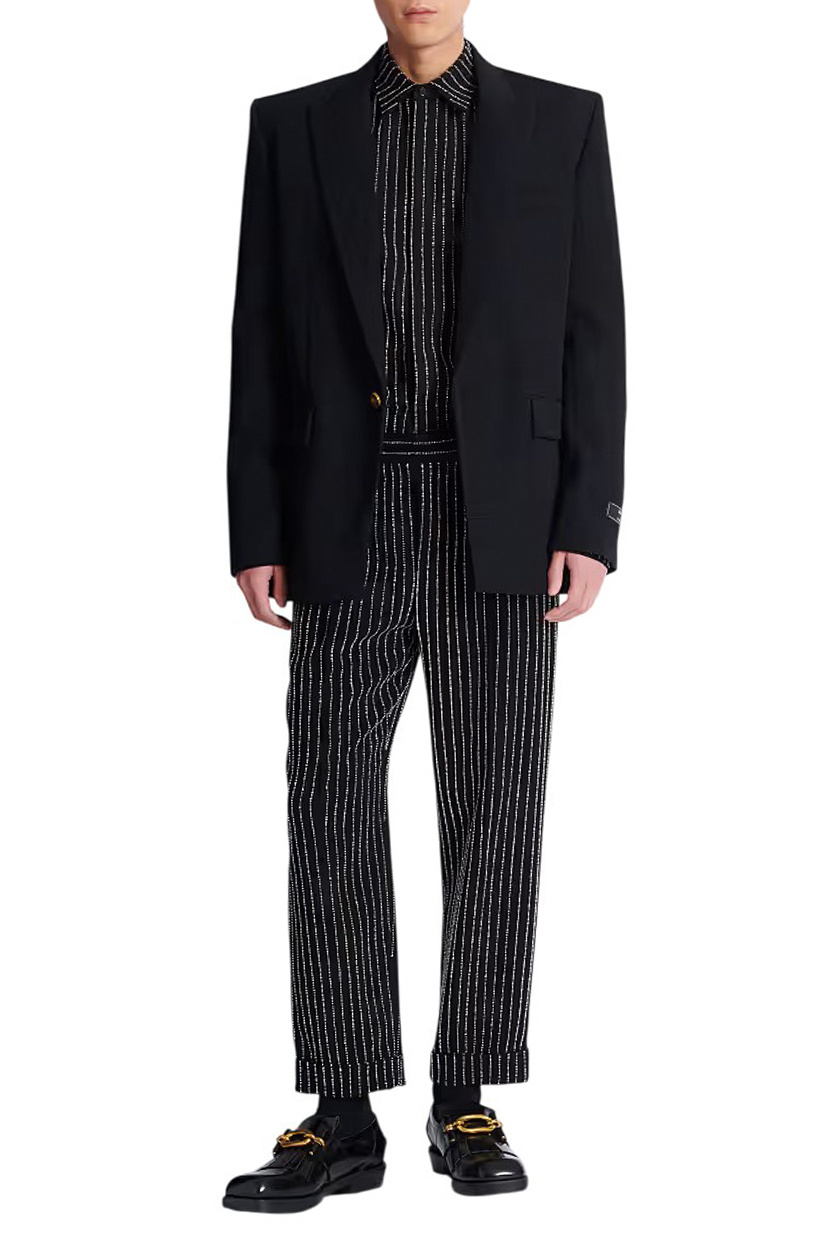 Пиджак из шерсти|Основной цвет:Черный Мужской Balmain Пиджак из шерсти (цвет ), артикул FH0SE465WC09 | Фото 2