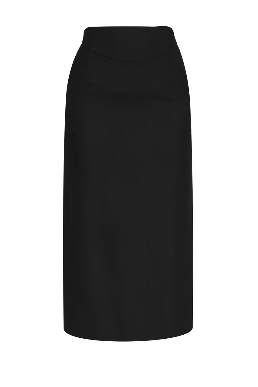 Юбка из эластичной шерсти|Основной цвет:Черный|Артикул:A0101-5123 | Фото 1