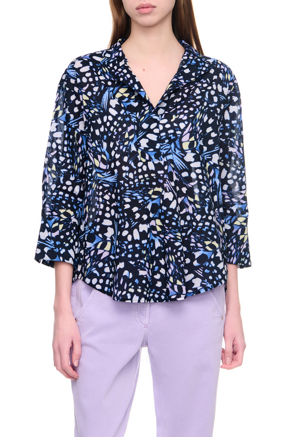 Женский Gerry Weber Блузка из натурального хлопка с принтом (цвет ), артикул 860066-66410 | Фото 4