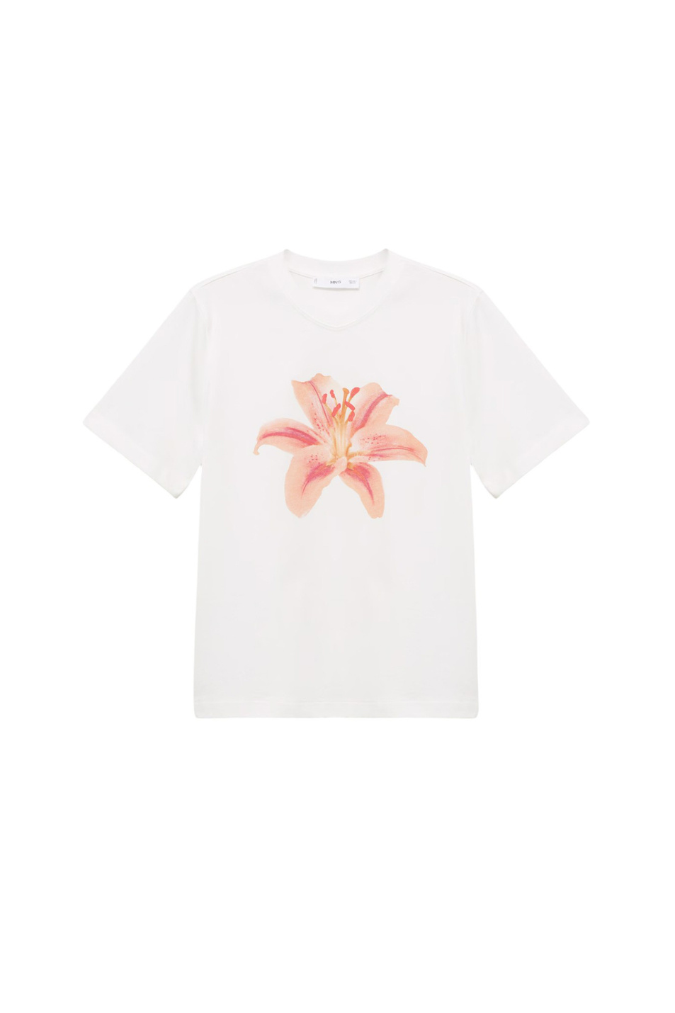 Женский Mango Футболка FLORAL из хлопка с принтом (цвет ), артикул 87028652 | Фото 1