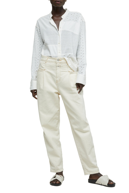 Джинсы с крестообразным карманом из прочного эко-денима|Основной цвет:Белый|Артикул:C91050-01H-27 | Фото 2