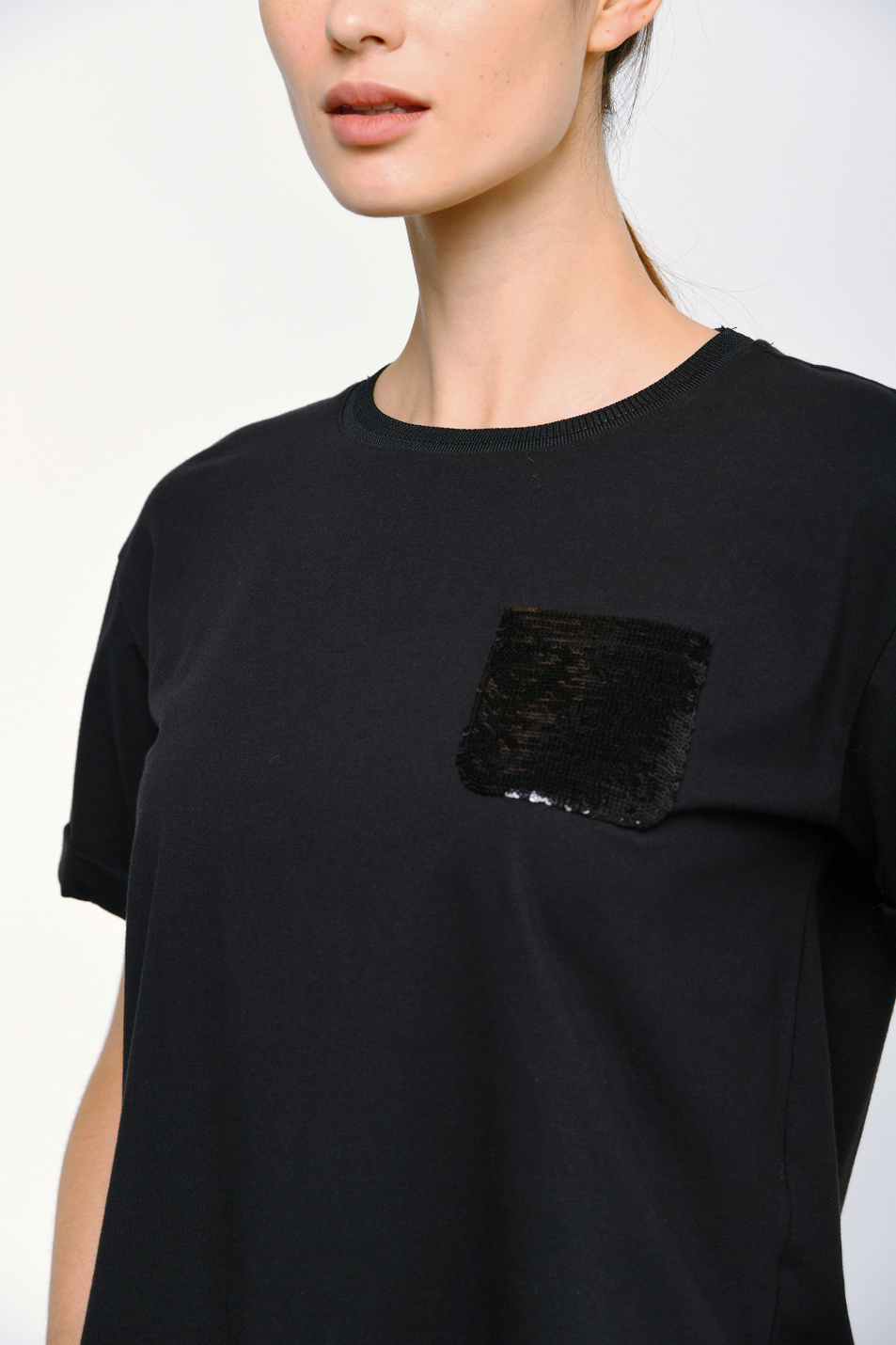 Женский Emporio Armani Футболка из хлопка с карманом на груди (цвет ), артикул 3G2T84-2JQAZ | Фото 4