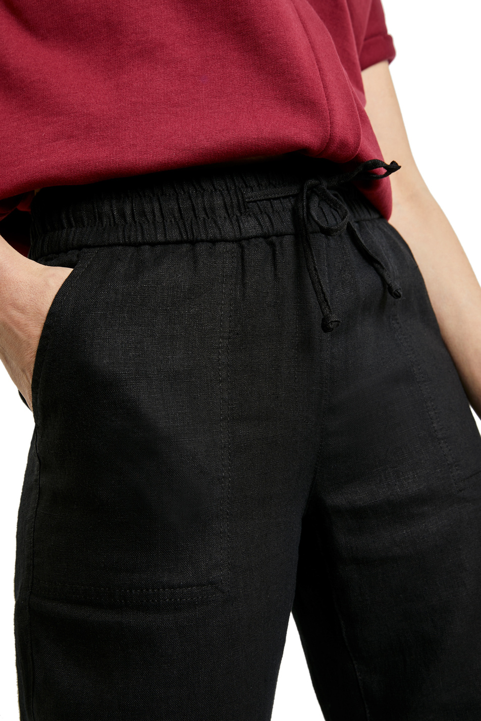 Gerry Weber Однотонные брюки из чистого льна (цвет ), артикул 622083-66225 -Easy Fit | Фото 4