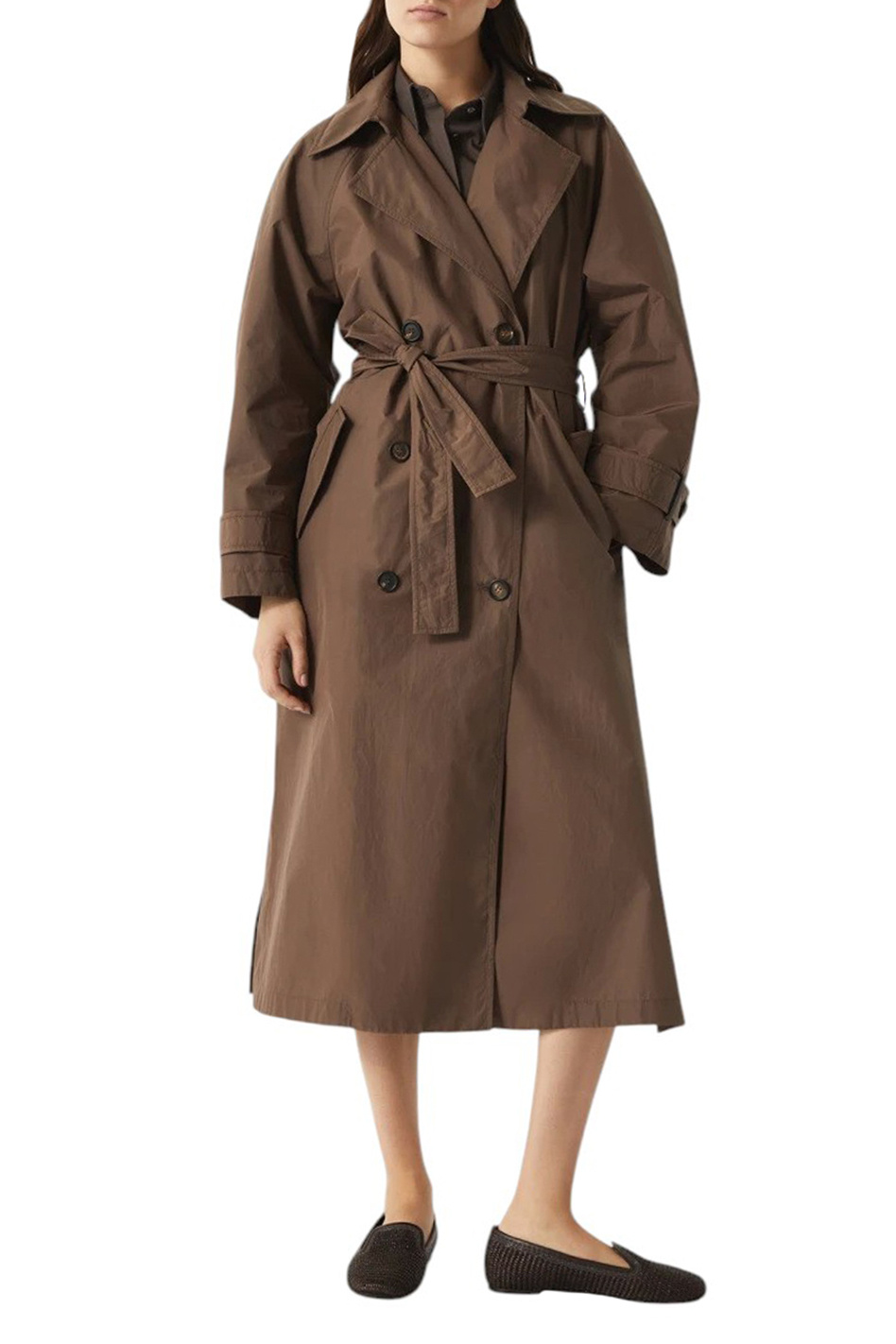 Женский Brunello Cucinelli Тренч однотонный (цвет ), артикул MG5019909 | Фото 3