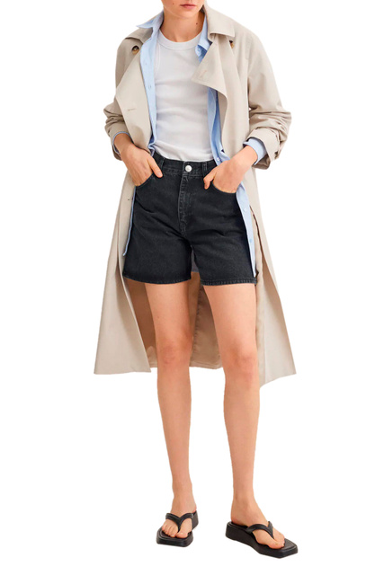 Джинсовые шорты ZAIDA прямого кроя|Основной цвет:Черный|Артикул:27047125 | Фото 2
