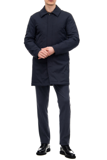 Пальто на пуговицах с отложным воротником|Основной цвет:Черный|Артикул:O10389SX01937 | Фото 2