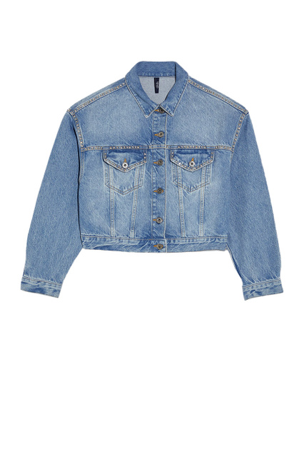 Джинсовая куртка с накладными карманами|Основной цвет:Голубой|Артикул:UA2113DS494 | Фото 1